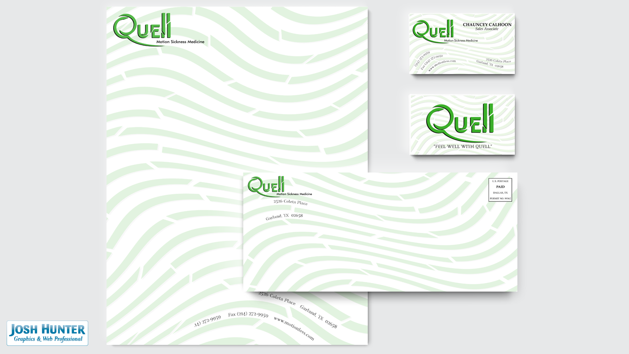 Quell Business Card, Letterhead, Envelope